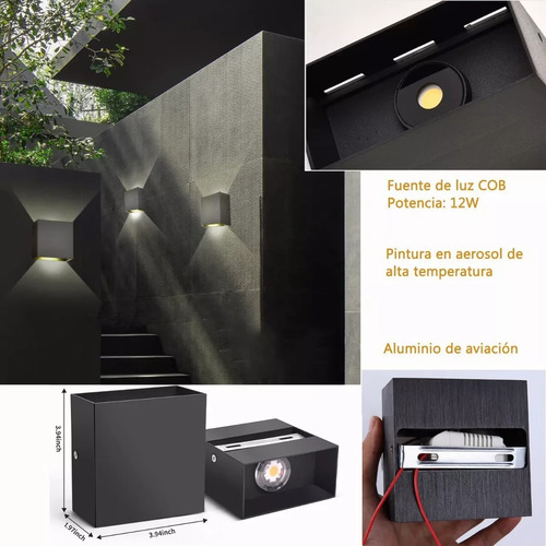 Led Moderno Ip65 Impermeable Cob Lámpara Pasillo Escalera