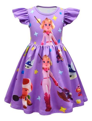 D Vestido De Super Melocotón Princesa For Niñas Verano