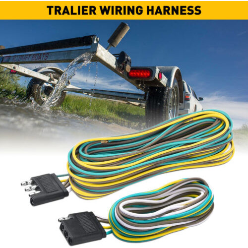 25ft & 4ft Trailer Wiring Connection Flat Wire Extension Aab