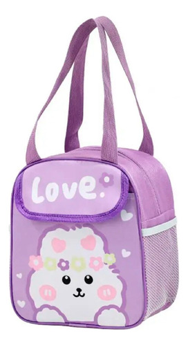 Bolso Lonchera Porta Comida Térmico Infantil Color Morado