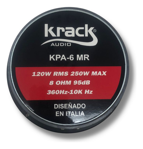 Bocina Tipo Medio Rango Krack Audio Kpa-06mr Para Carro/camioneta Color Negro 6 X 6 X 6 X 2 Unidades