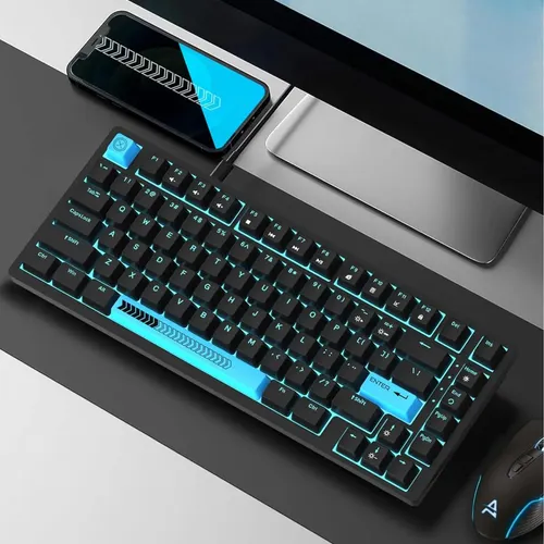 Teclado Gamer Mecánico 75 Por Ciento Negro Rgb Aimzone Az504 Negro