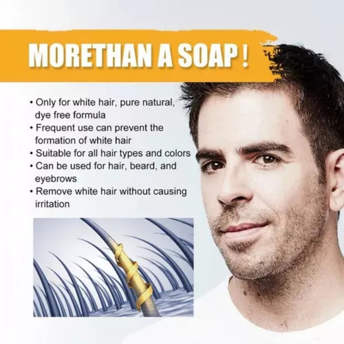 3 Peças - Sabonete Para Cabelos Pretos Masculinos Para