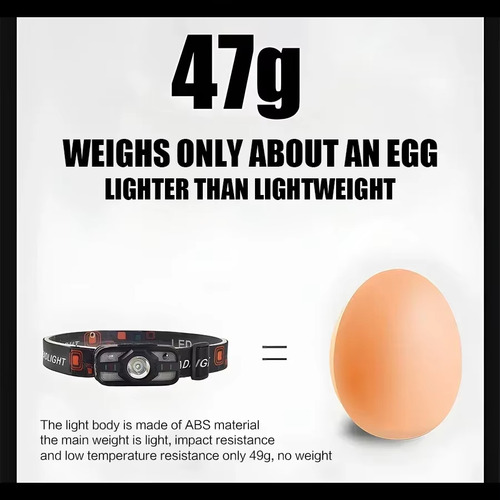 Lámpara De Cabeza Led Recargable Con Sensor Y Luz Roja