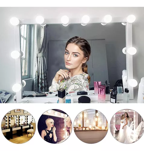 Luces De Espejo De Tocador Led, Luz De Maquillaje Estilo Hollywood Vanity,  1