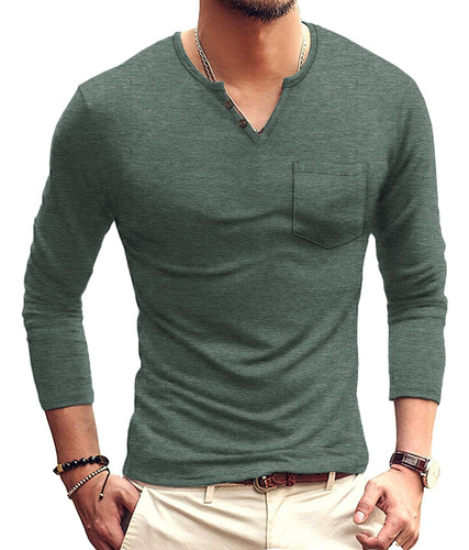 Playera Casual Moda Para Hombre Slim Fit Manga Largo 