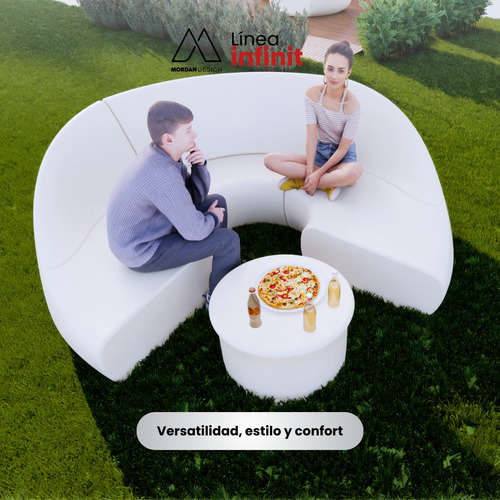 Juego Modular Mordan Design Combo 270°+centro Piedra Beige