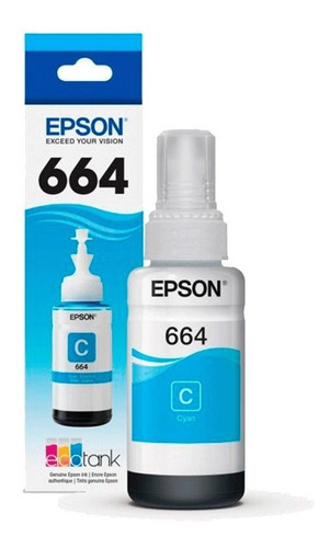 Botella De Tinta T664 Cian  Epson L120 L200 L210 L3