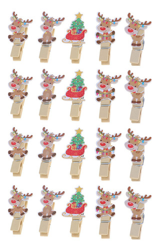 Pinzas Para Fotos Creativas, 20 Unidades, Para Navidad, Made