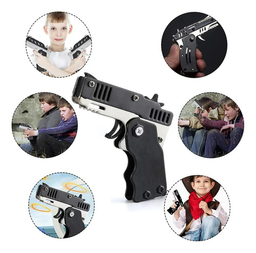 Pistola De Gomas,elasticas Lanza Goma De Juguete Mini Metal