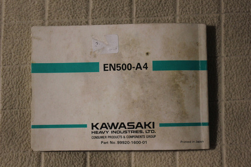 Kawasaki Vulcan 500 1992 Manual Del Propietario (Usado)