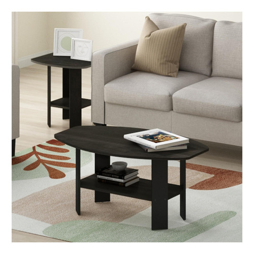 Mesa De Café De Diseño Simple Furinno, Espresso