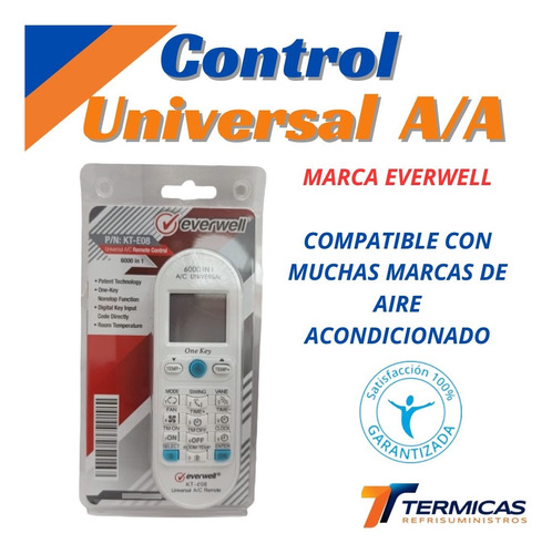 Control Universal Para Aires Acondicionados Marca Everwell 