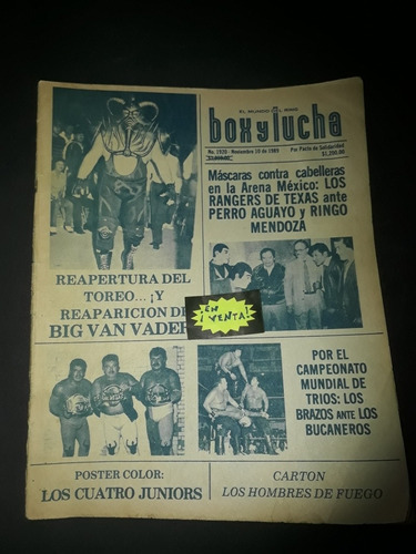 Revista De Lucha Libre  Nov 89 Poster Santo, Blue Demon