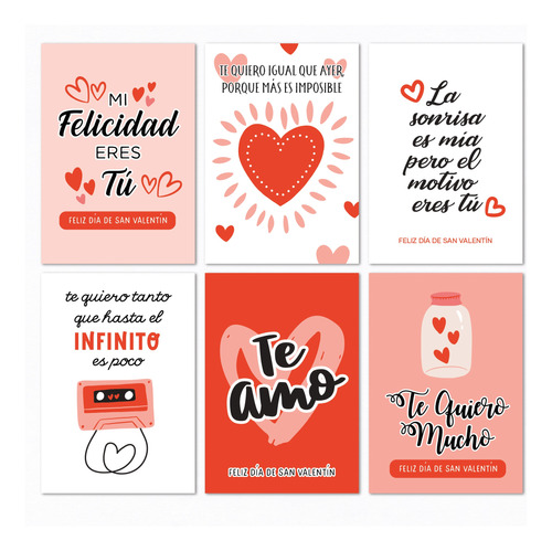 Tarjetas Día De San Valentín Enamorados Kit Imprimible 1