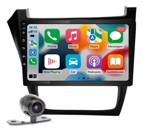 Multimidia Carplay Android 2gb Ram Fox 13/21 + Mold + Cam Ré Cor Preto