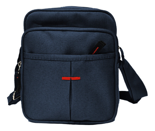 Bolsa Bag Pequena Masculino Couro Tiracolo Transversal Ombro Cor Azul