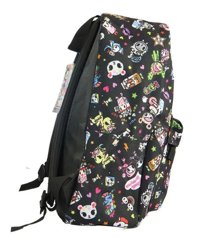 Mochila Escolar Tokidoki Sestini Preta Unicórnio Costas G Cor Preto