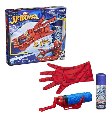 Guante Spiderman Lanzador Agua Y Telaraña Hasbro B9764