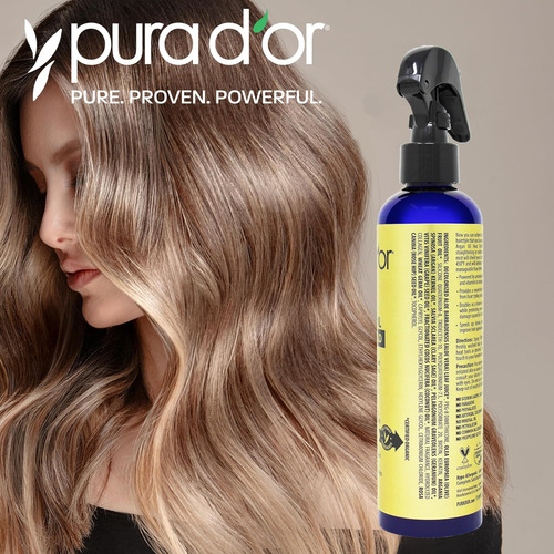 Pura Dor Spray Protector Térmico De Aceite De Argán De 8 Onz