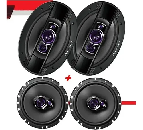 Kit Alto Falante Pioneer 6x9 E 6 Polegada 300rms Tampa Porta ...