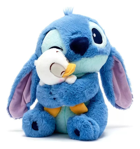 .. Lindo Peluche De Stitch Abrazando A Un Pequeño Pato Lilo