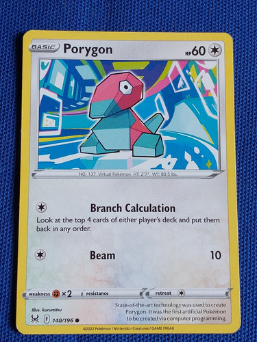 Porygon Basic Pokémon No.137 140/196  Nintendo 2022