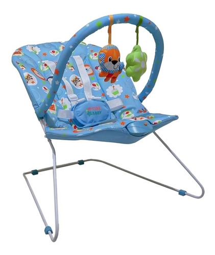 Cadeira de balanço para bebê Star Baby Cadeirinha descanso bebê balanço azul
