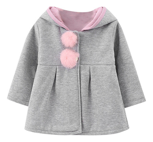 Abrigo Con Capucha Para Niñas, Estilo Invierno, Talla Pequeñ