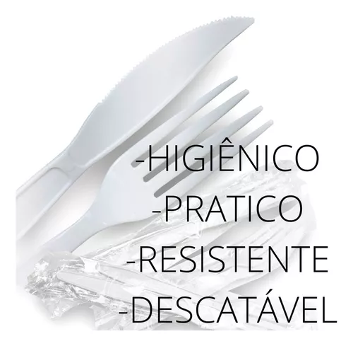 50 Kits / Pares Garfo E Faca Refeição Reforçado Descartável