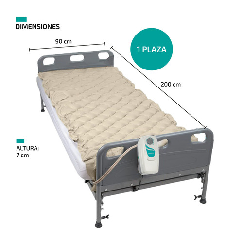 Imagen 4 de 10 de Colchon Antiescaras Femmto Con Bomba De Inflado Ortopedia Color Beige