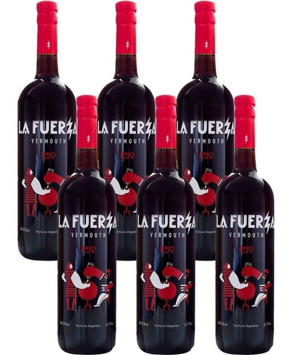 Caja X6 La Fuerza Rojo Vermouth - Tinto 40 Hierbas Argentina