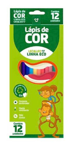 Lápis De Cor 12 Cores Léo & Léo Linha Eco