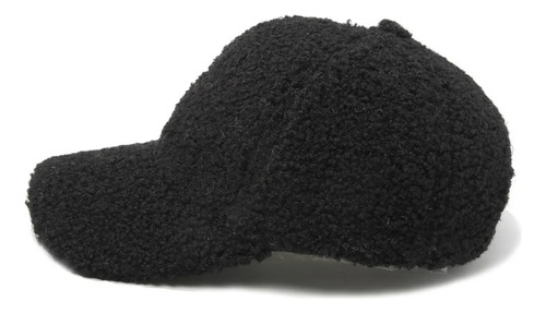 Gorra Corderito Ajustable Con Visera Abrigada Negro L Corderito