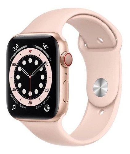 Apple Watch  Series 6 (GPS+Cellular) - Caixa de  alumínio dourado de 44 mm - Pulseira esportiva rosa-areia