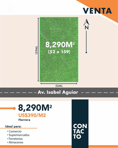 Solar En Venta Av. Isabel Aguiar Us$ 3,233,100