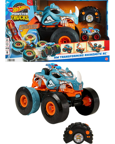 Carro Hotwheels Monster Trucks Rhinomite Transforma Lanzador