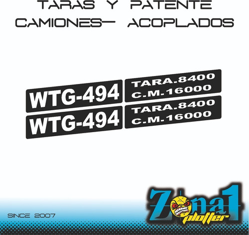 Calcomanias Taras Y Patentes Camiones Y Acoplados
