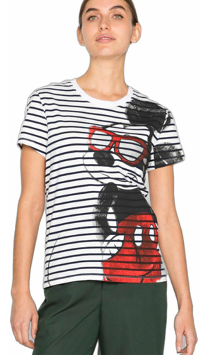 Polera Nueva Desigual Mickey Vida S Rayada