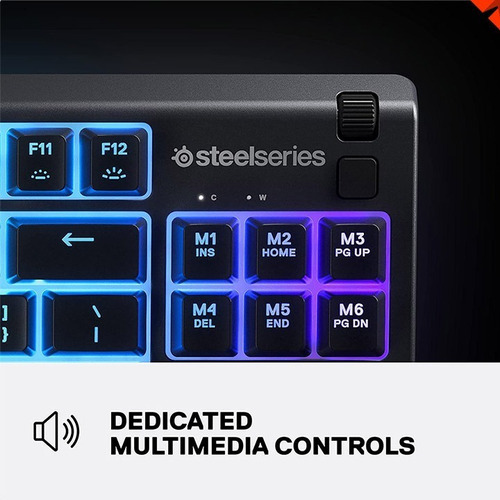 Teclado Gamer Steelseries Apex 3 Tkl Retroiluminado Ip32 Color del teclado Negro Idioma Inglés US