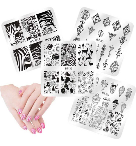 Placas Cuadradas Para Estampado En Uñas