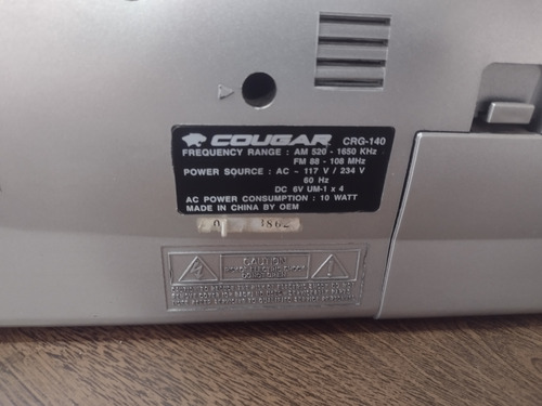 Rádio Antigo Cougar Crg 140 Boombox Leia (Usado)
