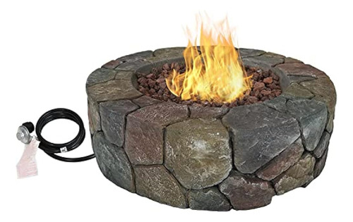 Sunnydaze Cast Stone Propane Gas Fire Pit Heater Con Lava Ro