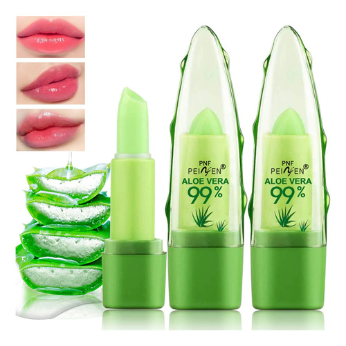 Paquete De 2 Lpices Labiales De Aloe Vera, De Larga Duracin,