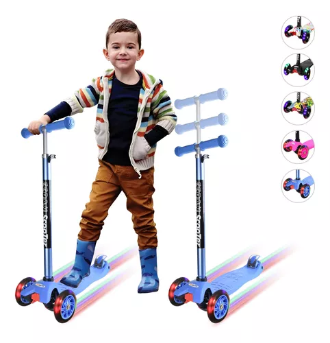 Patineta para niños, scooter de 3 ruedas para niños de 6 años y niñas  aprenden a dirigir, scooter para niños de 4 altura ajustable, cubierta  extra