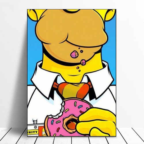 Cuadro Decorativo Homero Simpson Dona Canvas Artistico 35x55