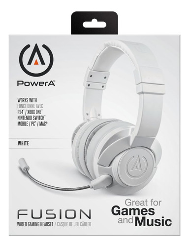 Headset Gaming Power A Fusion Alámbrico Blanco Universal