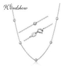 925 Sterling Silver Cross Beaded Chain Choker Necklaces Wome