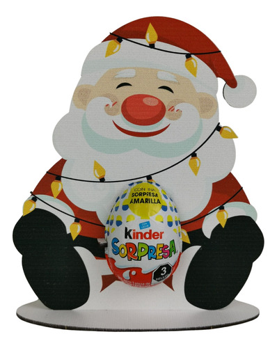 Porta Huevos Kinder Navidad Santa Claus Mdf Pintados Regalo