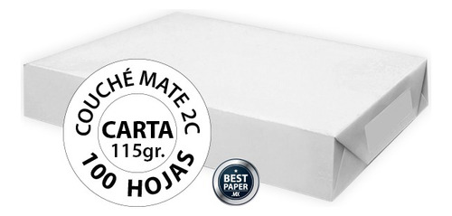 Papel Couche 2c Mate Carta 115 Gr - 100 Hojas